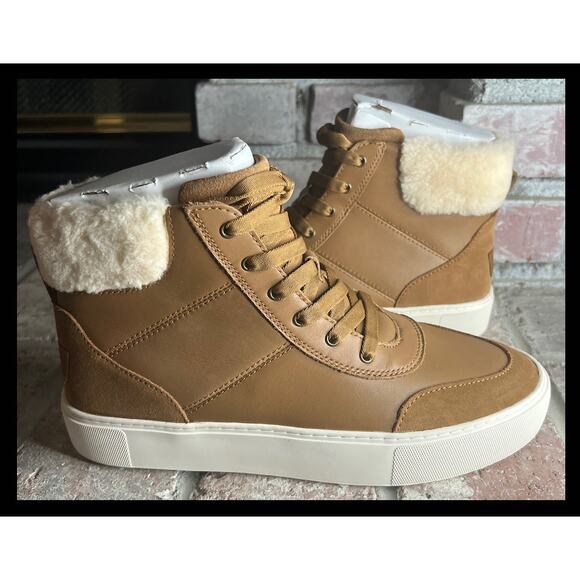 UGG Women Cakewalk UGGplush Wool Blend Upper Leather High Top Sneaker Size 8 - Picture 4 of 8